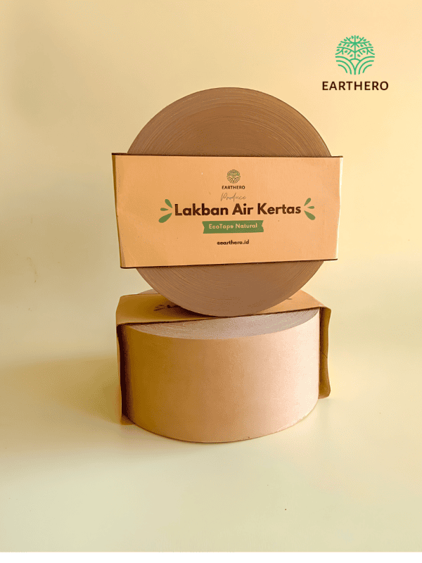 Lakban Air 2" Inch x 100M Gummed Paper Craft Tape I Eco Tape Natural